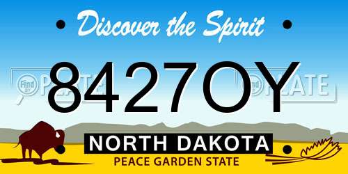 8427OY North Dakota License Plate