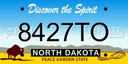 8427TO North Dakota License Plate