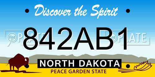 842AB1 North Dakota License Plate