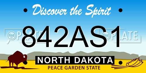842AS1 North Dakota License Plate