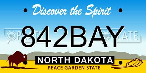 842BAY North Dakota License Plate