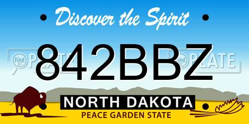 842BBZ North Dakota License Plate