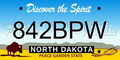 842BPW North Dakota License Plate