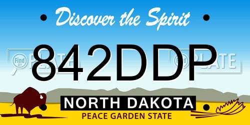 842DDP North Dakota License Plate