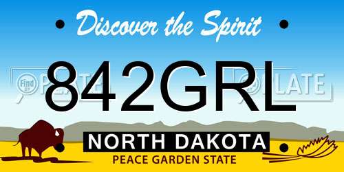 842GRL North Dakota License Plate