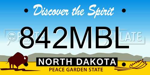 842MBL North Dakota License Plate