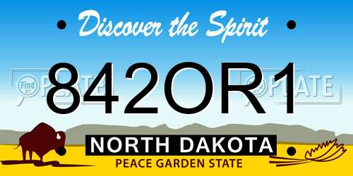 842OR1 North Dakota License Plate