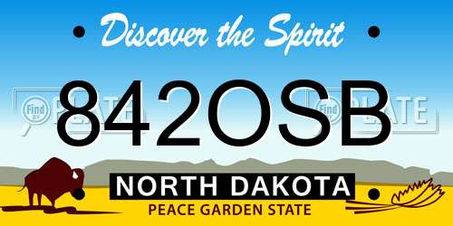 842OSB North Dakota License Plate