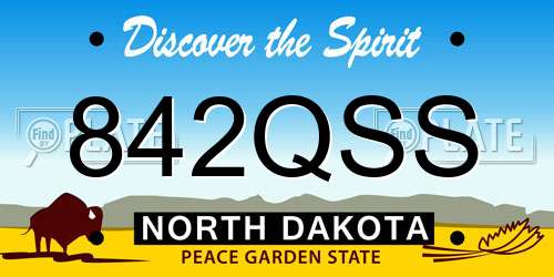 842QSS North Dakota License Plate