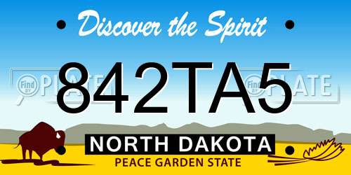 842TA5 North Dakota License Plate