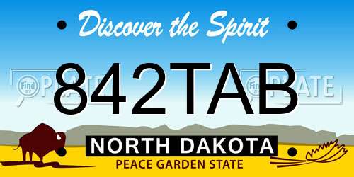842TAB North Dakota License Plate
