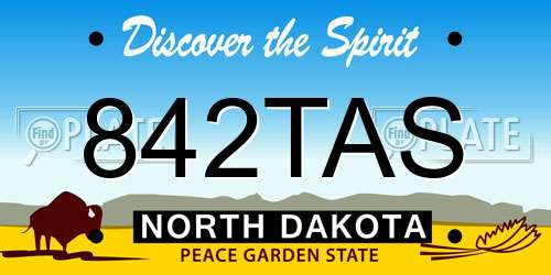 842TAS North Dakota License Plate