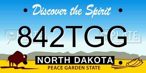 842TGG North Dakota License Plate