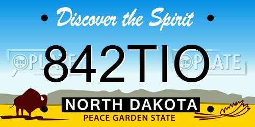 842TIO North Dakota License Plate