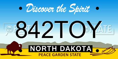 842TOY North Dakota License Plate