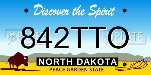 842TTO North Dakota License Plate