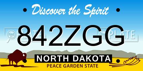 842ZGG North Dakota License Plate