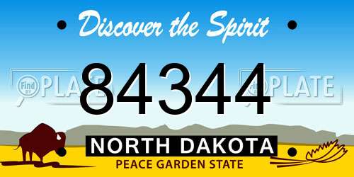 84344 North Dakota License Plate