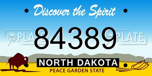84389 North Dakota License Plate