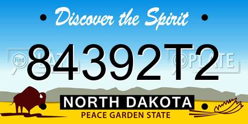 84392T2 North Dakota License Plate