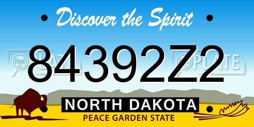 84392Z2 North Dakota License Plate