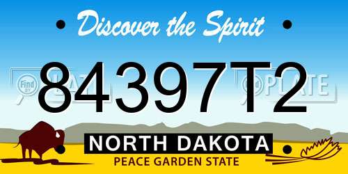 84397T2 North Dakota License Plate