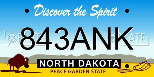 843ANK North Dakota License Plate