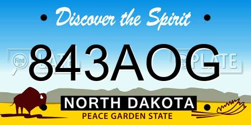 843AOG North Dakota License Plate