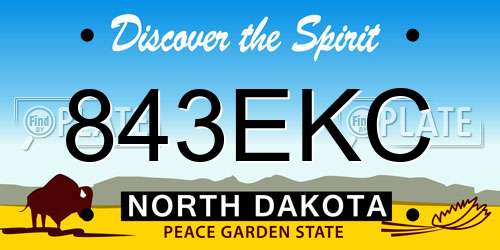 843EKC North Dakota License Plate