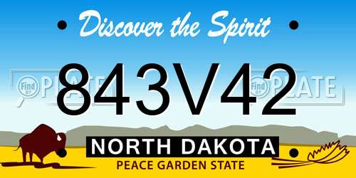 843V42 North Dakota License Plate