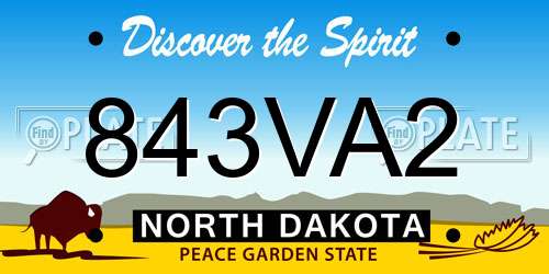 843VA2 North Dakota License Plate