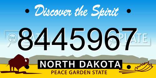 8445967 North Dakota License Plate