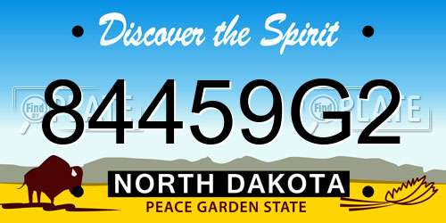 84459G2 North Dakota License Plate