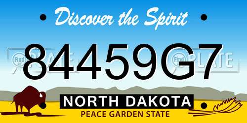 84459G7 North Dakota License Plate