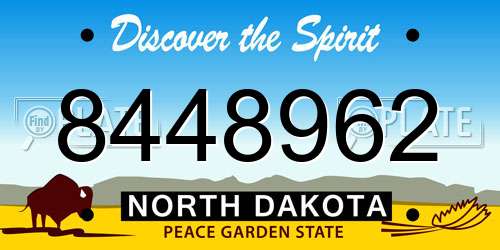 8448962 North Dakota License Plate