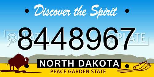8448967 North Dakota License Plate