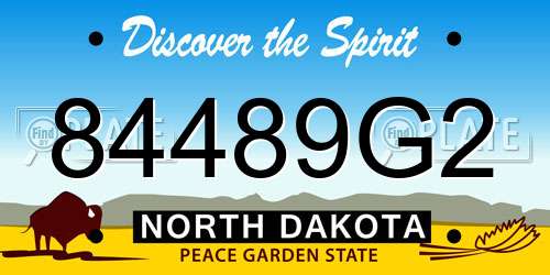 84489G2 North Dakota License Plate