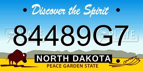 84489G7 North Dakota License Plate