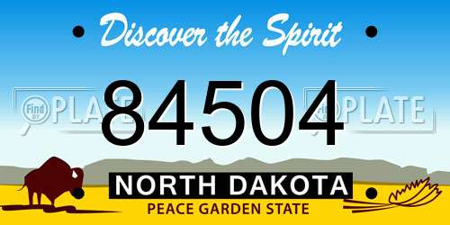 84504 North Dakota License Plate