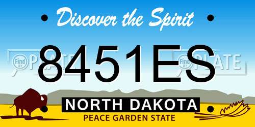 8451ES North Dakota License Plate