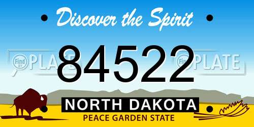 84522 North Dakota License Plate