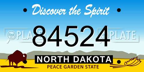 84524 North Dakota License Plate