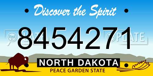 8454271 North Dakota License Plate