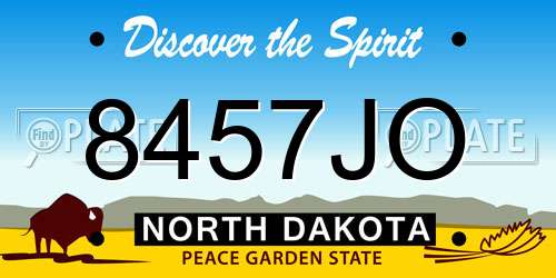 8457JO North Dakota License Plate