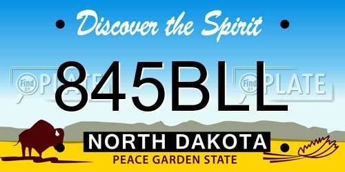 845BLL North Dakota License Plate