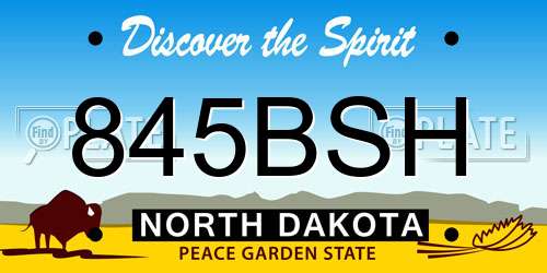845BSH North Dakota License Plate