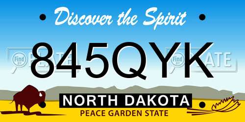845QYK North Dakota License Plate
