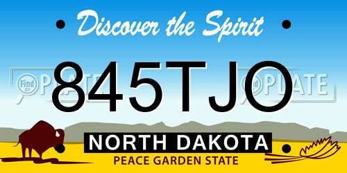 845TJO North Dakota License Plate