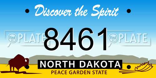 8461 North Dakota License Plate
