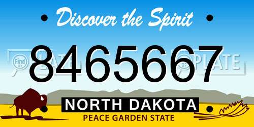 8465667 North Dakota License Plate